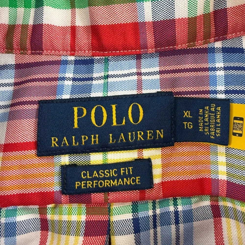Polo Ralph Lauren Shirt Mens XL Vibrant Multicolor Plaid Classic Fit Performance